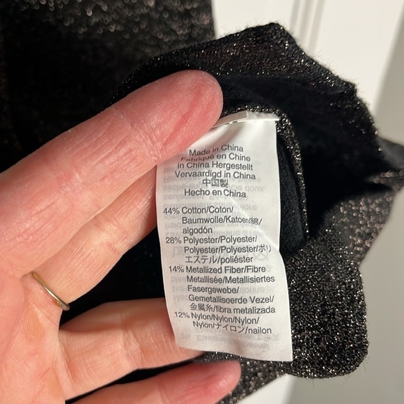 J. Crew 365 V Neck Metallic Silver Sparkle Button Front Sweater Dress NWOT - Picture 5 of 10